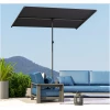 Parasoll vridbar UPF50 150×205 cm mørkegrå med aluminiumsstang