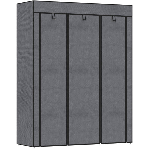 Lekegarderobe med 8 hyller 125×43×162,5 cm mørkegrå oppbevaringskap for barn AS 