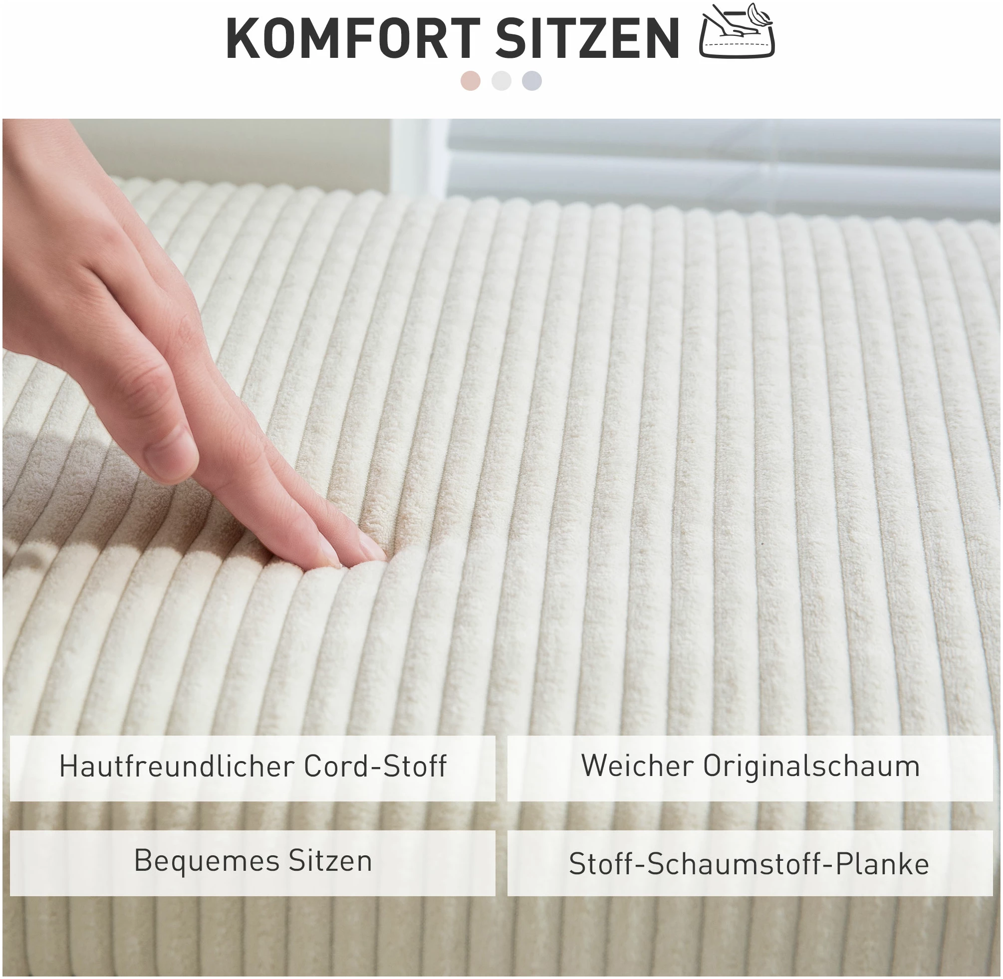 Oppbevaringskrakk Manchester Beige med Skjult Oppbevaring og Stålramme – 112 x 42 x 40 cm AS Oppbevaringskrakk Manchester Beige med Skjult Oppbevaring og Stålramme – 112 x 42 x 40 cm AS