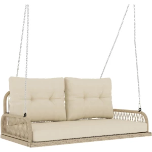 Gyngestol i Rotting for 2 Personer med Puter og Stålramme – 115 x 66 x 44 cm Gyngestol i Rotting for 2 Personer med Puter og Stålramme – 115 x 66 x 44 cm