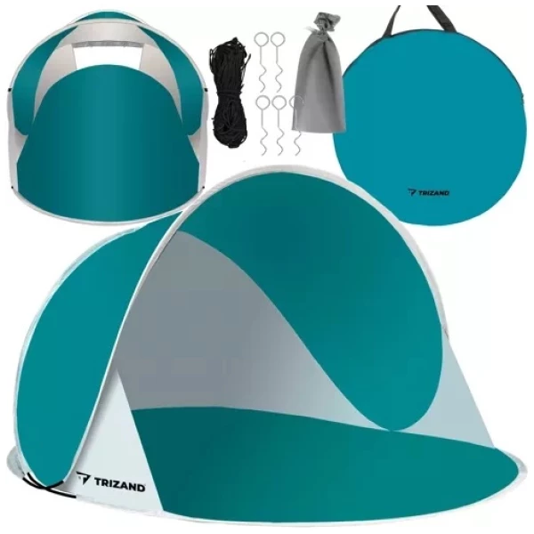 Strandtelt blågrå UV30+ beskyttelse 190×120×86 cm lett & kompakt med bæreveske Strandtelt blågrå UV30+ beskyttelse 190×120×86 cm lett & kompakt med bæreveske