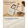 Sittepuff med fleeceoverflate og oppbevaring – Kremhvit – 38 x 38 x 38 cm