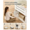 Sittepuff med fleeceoverflate og oppbevaring – Kremhvit – 38 x 38 x 38 cm
