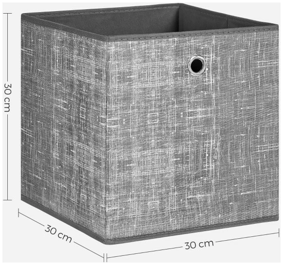 Oppbevaringsbokser 6-pakning Stoffkuber 30 x 30 x 30 cm Grå Oppbevaringsbokser 6-pakning Stoffkuber 30 x 30 x 30 cm Grå