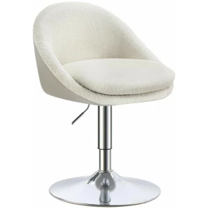 Roterbar Lenestol – Sminkkrakk med Justerbar Høyde Kremhvit Teddyfleece  