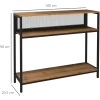 Konsollbord i Industriell Stil med Oppbevaringshyller – Brun og Svart – 100 x 29,5 x 90 cm