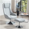 Lenestol med Fotskammel Skandi Ergonomisk Design, 360° Rotasjon Grå