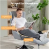 Lenestol med Fotskammel Skandi Ergonomisk Design, 360° Rotasjon Grå