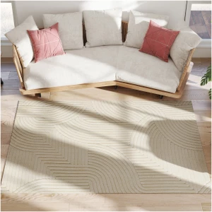 Jacquardvevd teppe 200×140 cm – high-low mønster med sklisikring AS Jacquardvevd teppe 200×140 cm – high-low mønster med sklisikring AS