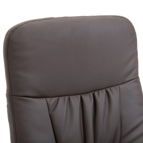 Relax Lenestol med Fotskammel i Brun Skinn – 145° helling