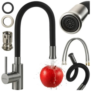 Kjøkkenkran med fleksibel 360° tut – keramisk innsats og vannsparende perlator Kjøkkenkran med fleksibel 360° tut – keramisk innsats og vannsparende perlator