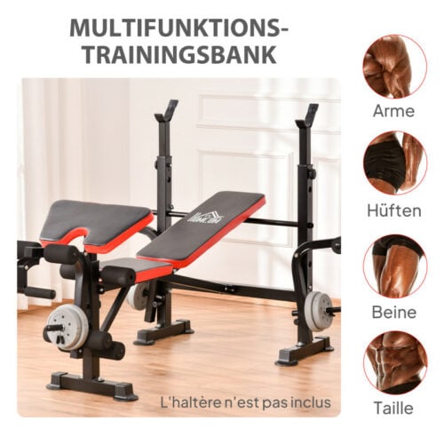 Multifunksjonell vektbenk 6-i-1 justerbar treningsbenk for fullkroppstrening hjemme