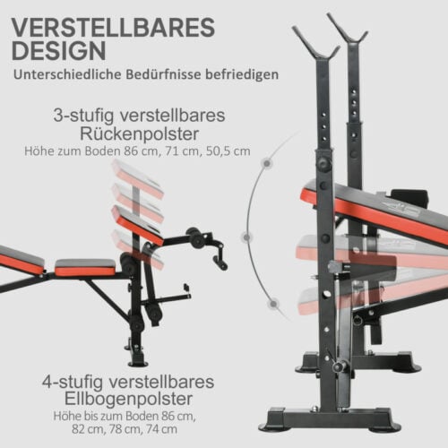 Multifunksjonell vektbenk 6-i-1 justerbar treningsbenk for fullkroppstrening hjemme