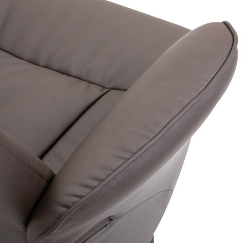 Relax Lenestol med Fotskammel i Brun Skinn – 145° helling