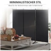 Romdeler Skjermvegg 3 Paneler – Metallramme & Sammenleggbar Design 253 x 50 x 182 cm Svart