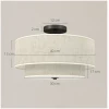 Taklampe rund i naturlig lin med 2 lag Ø40 cm 3×E14