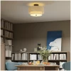 Taklampe rund i naturlig lin med 2 lag Ø40 cm 3×E14