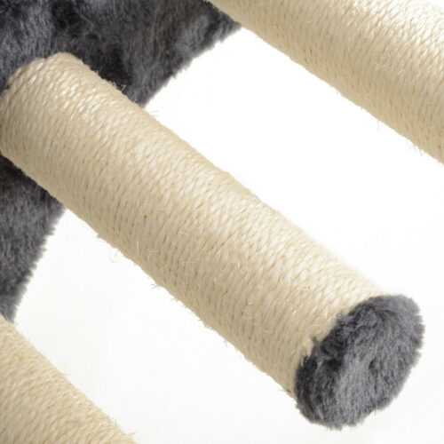 Vegghengt Klorestativ for Katt – 4-delt Sett med Plysj & Sisal, Maks 5 kg  