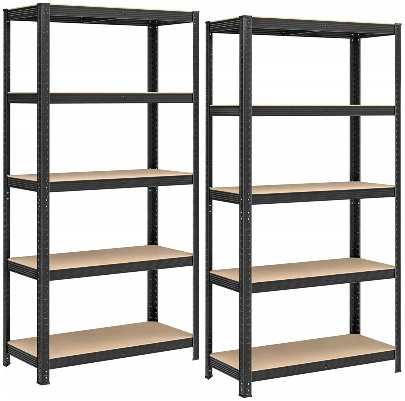 2-pakning Oppbevaringshyller 875 kg, 90 x 40 x 180 cm Fleksibel utforming – Svart 2-pakning Oppbevaringshyller 875 kg, 90 x 40 x 180 cm Fleksibel utforming – Svart