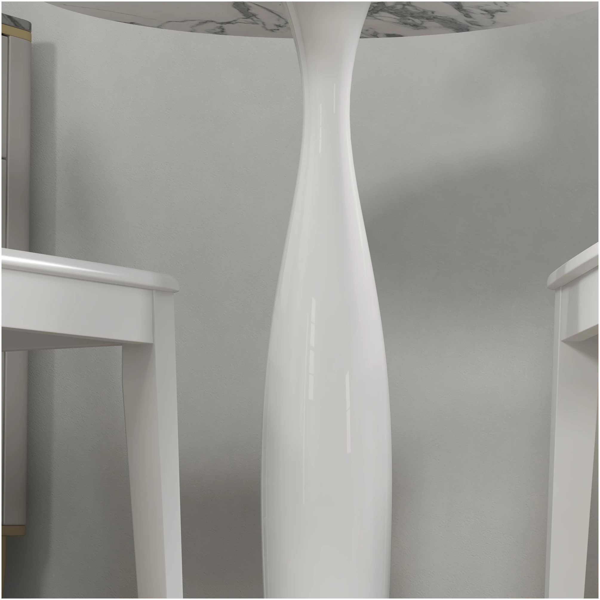 Kjøkkenbord – Spisebord for To Moderne Rundt MarmorLook Hvit 70 x 74 cm Tre & Stål AS Kjøkkenbord – Spisebord for To Moderne Rundt MarmorLook Hvit 70 x 74 cm Tre & Stål AS