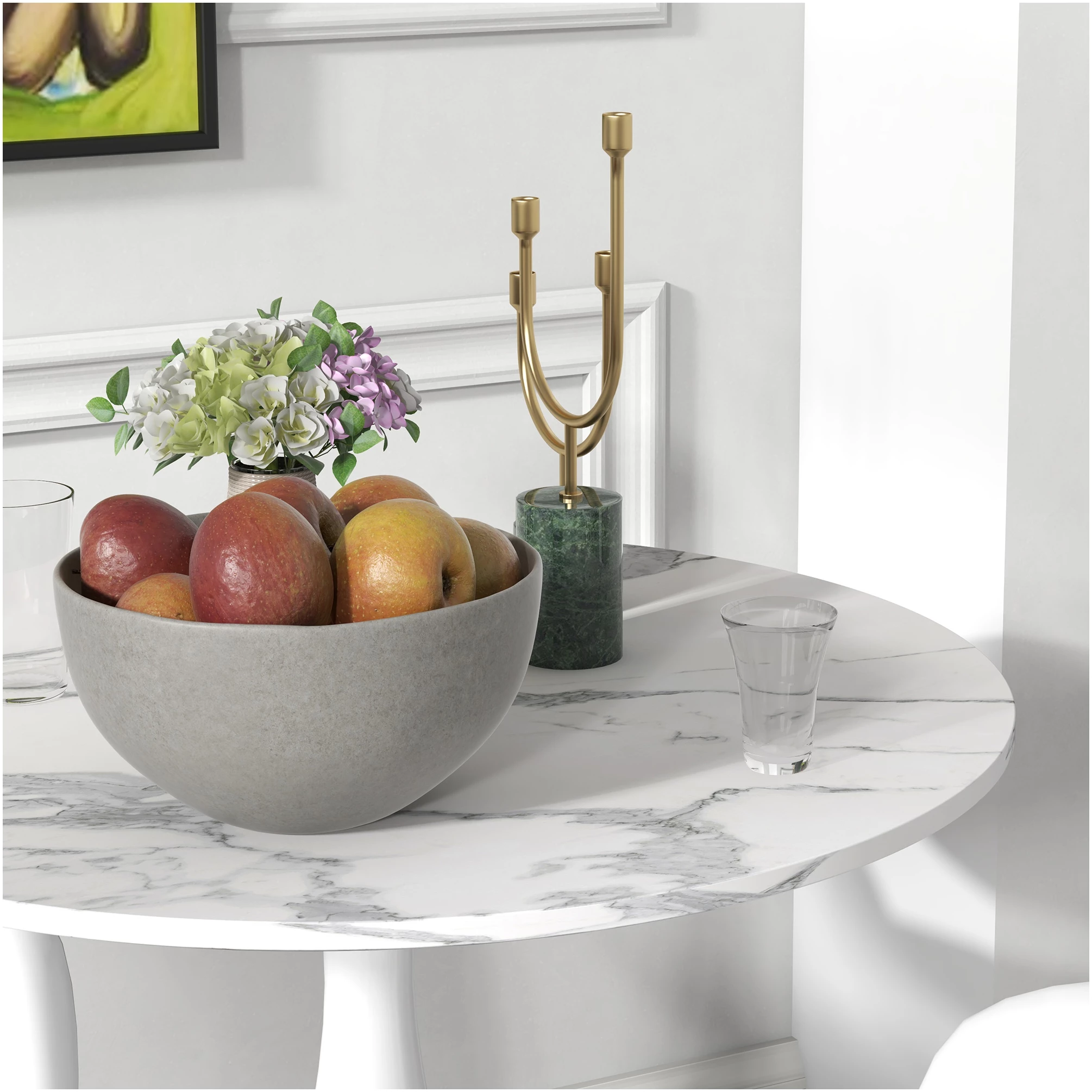 Kjøkkenbord – Spisebord for To Moderne Rundt MarmorLook Hvit 70 x 74 cm Tre & Stål AS Kjøkkenbord – Spisebord for To Moderne Rundt MarmorLook Hvit 70 x 74 cm Tre & Stål AS