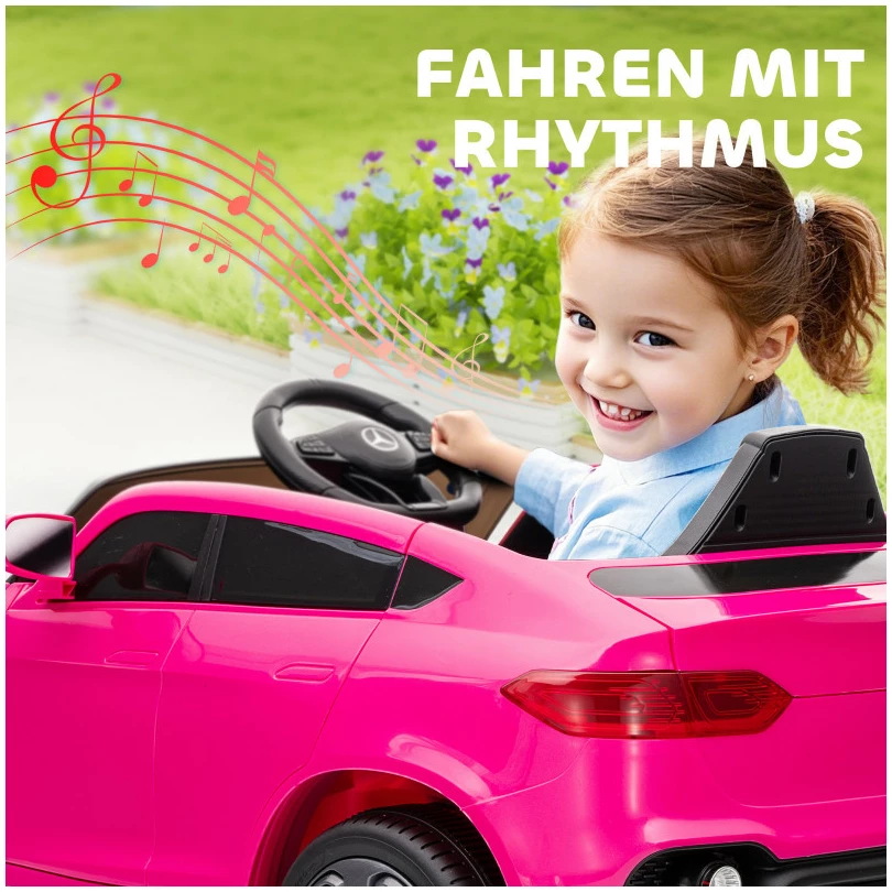 Barnebil Mercedes-Benz GLC Coupé rosa 12V lisensiert med fjernkontroll, LED-lys MP3 105×68×50 cm Barnebil Mercedes-Benz GLC Coupé rosa 12V lisensiert med fjernkontroll, LED-lys MP3 105×68×50 cm
