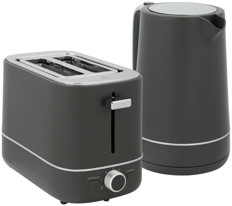Vannkoker 1,7 L med Brødrister i Elegant Grå Design Vannkoker 1,7 L med Brødrister i Elegant Grå Design