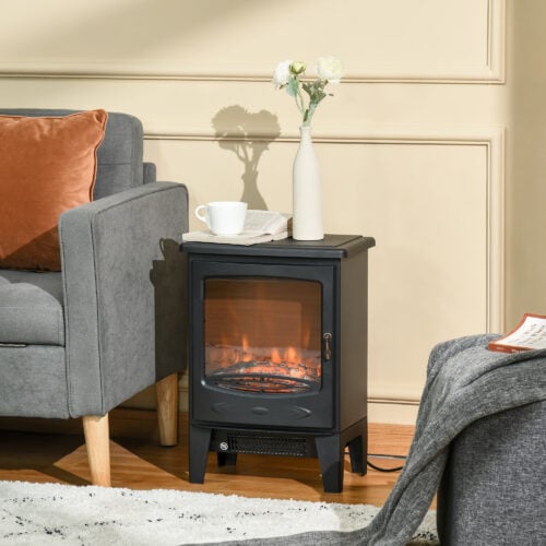 Elektrisk peis på ben med flammeeffekt 900/1800W 39 x 26 x 54,8 cm svart. AS 
