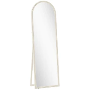 Helkroppsspeil 160 cm – hvit ramme med kunststein-design og ståfunksjon Helkroppsspeil 160 cm – hvit ramme med kunststein-design og ståfunksjon