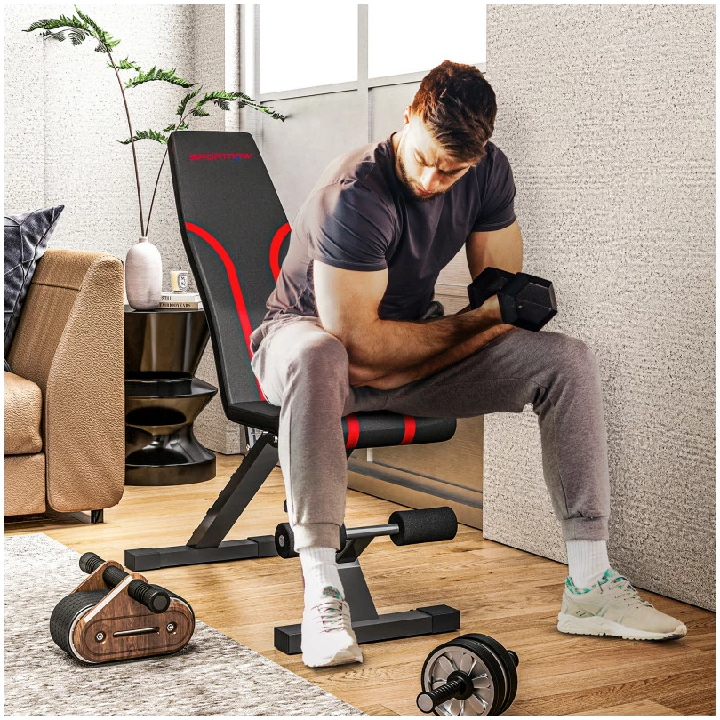 Justerbar sammenleggbar treningsbenk for hjemmetrening – 82 x 35 x 42,5–107 cm Justerbar sammenleggbar treningsbenk for hjemmetrening – 82 x 35 x 42,5–107 cm