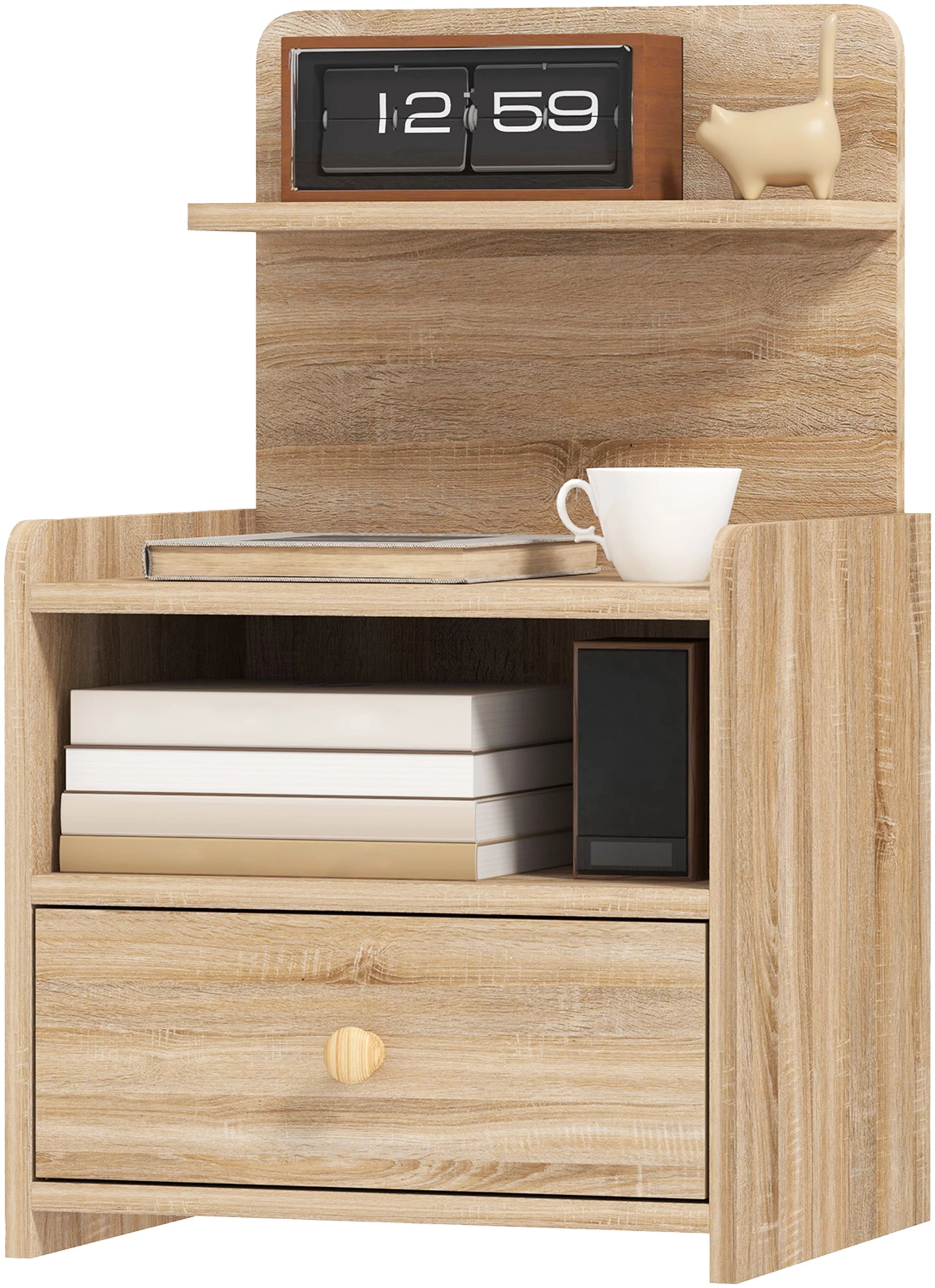 Nattbord med skuff og åpent rom – 40 × 35 × 66 cm AS Nattbord med skuff og åpent rom – 40 × 35 × 66 cm AS