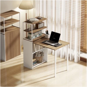 Sammenleggbart Skrivebord Natur 105 x 60 x 127 cm Tre Med Hyller