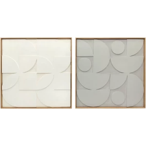 Geometrisk 3D Veggdekorasjon Hvit 80 x 3,5 x 80 cm 2-pakning AS Geometrisk 3D Veggdekorasjon Hvit 80 x 3,5 x 80 cm 2-pakning AS