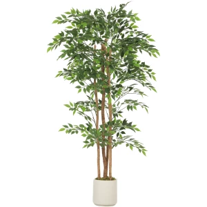Kunstig Plante Banyantre Grønn Med Hvit Krukke 75 X 75 X 180 Cm AS Kunstig Plante Banyantre Grønn Med Hvit Krukke 75 X 75 X 180 Cm AS