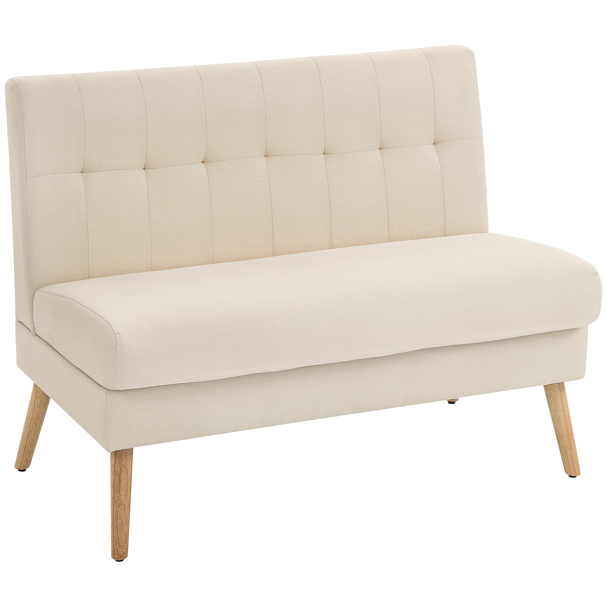 2-seters sofa, beige, i stoff – kompakt design, 118 × 68 × 90 cm