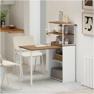Sammenleggbart Skrivebord Natur 105 x 60 x 127 cm Tre Med Hyller