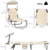 Sammenleggbar Solseng Med Soltak Beige 2-pakning