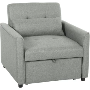 Sovesofa Lenestol 3-i-1 Grå Med Justerbar Ryggstøtte Sovesofa Lenestol 3-i-1 Grå Med Justerbar Ryggstøtte