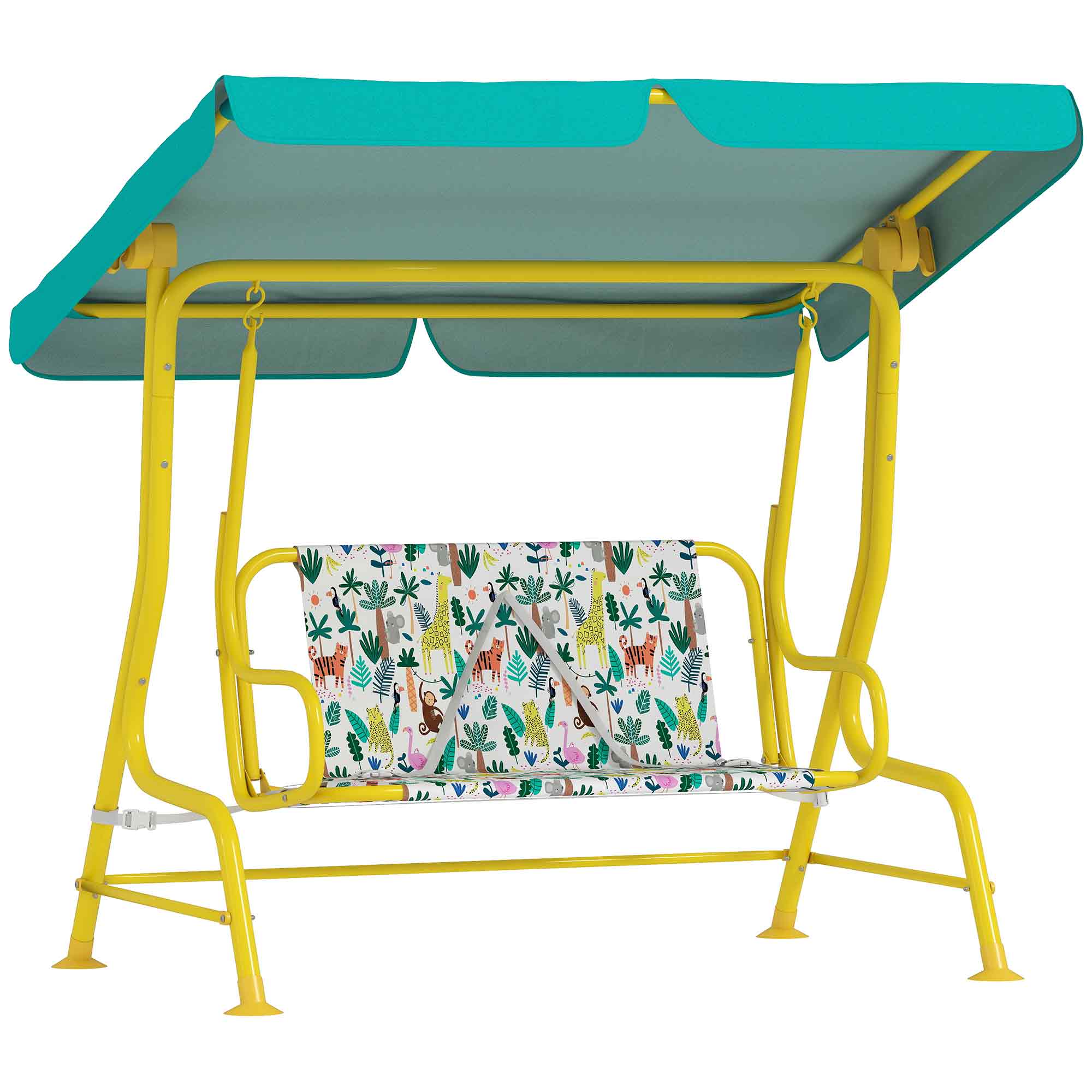 Barneswing Med Soltak Og Sikkerhetsbelte Grønn 112 x 75 x 120 cm
