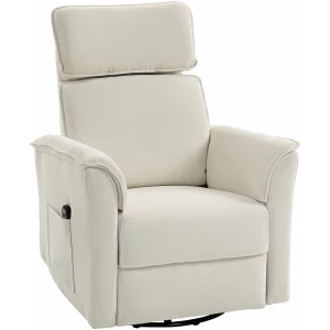 Elektrisk Recliner Lenestol Hvit Med Liggefunksjon Og Nakkestøtte Elektrisk Recliner Lenestol Hvit Med Liggefunksjon Og Nakkestøtte