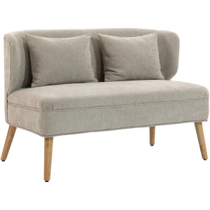 2-Seters Sofa Beige Chenille Med Gummitreben 2-Seters Sofa Beige Chenille Med Gummitreben