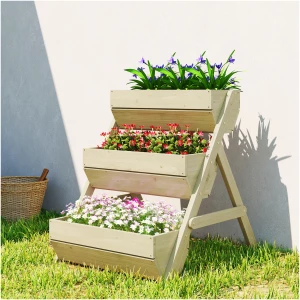 Vertikal Plantekasse Grønn Tre 3 Etasjer Med Dreneringshull Vertikal Plantekasse Grønn Tre 3 Etasjer Med Dreneringshull