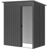 Metall Redskapsbod Mørkegrå 1,37 m² Med Skyvedør