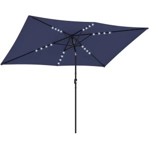 Balkongparasoll Marineblå 300 x 200 cm Med LED Solcelle Balkongparasoll Marineblå 300 x 200 cm Med LED Solcelle