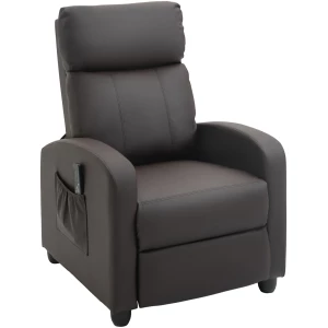 Lenestol Brun 68 x 88 x 98 cm Med Vibrasjonsmassasje Og Liggefunksjon Lenestol Brun 68 x 88 x 98 cm Med Vibrasjonsmassasje Og Liggefunksjon