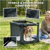 Sammenleggbar Hundetransportbur Armégrønn Med Vaskbar Pute Oxford-Stoff 20 kg