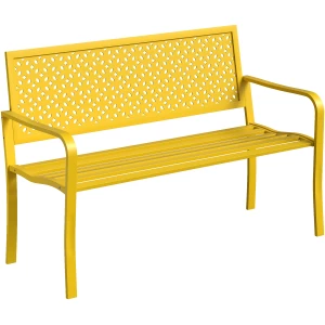 Hagebenk Gul 2-Seter Metall Værbestandig 240 kg Hagebenk Gul 2-Seter Metall Værbestandig 240 kg