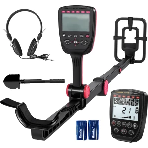 Sammenleggbar Metalldetektor Svart IP68 Vanntett Med Tilbehør Sammenleggbar Metalldetektor Svart IP68 Vanntett Med Tilbehør