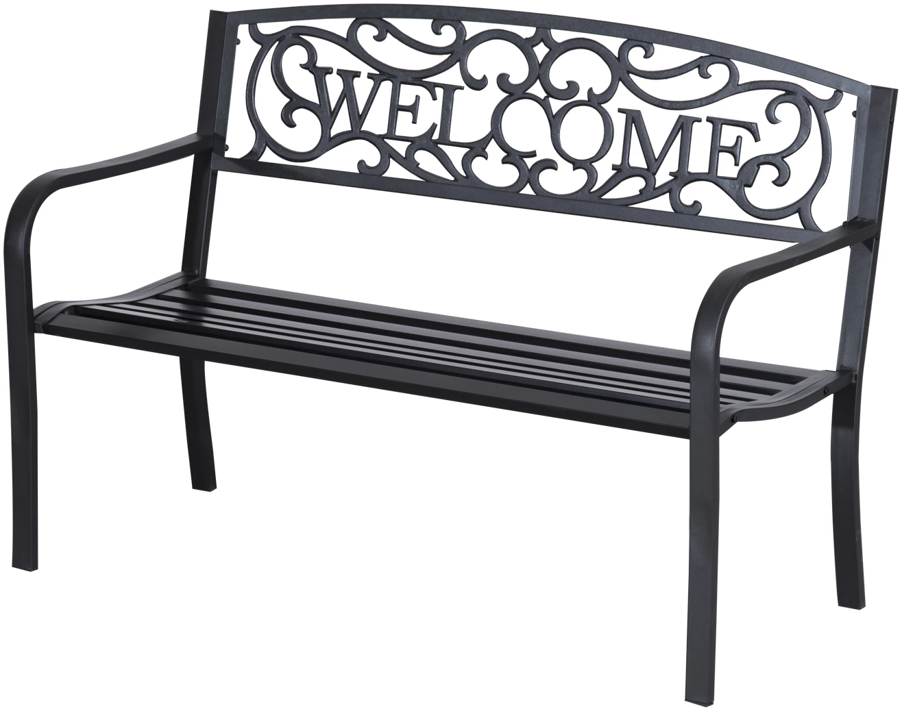 Hagebenk Svart 2-Seter Metall  