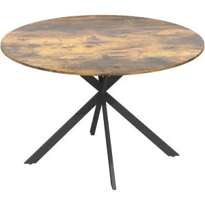 Rundt Spisebord Brun For 4 Personer Stålben Rundt Spisebord Brun For 4 Personer Stålben